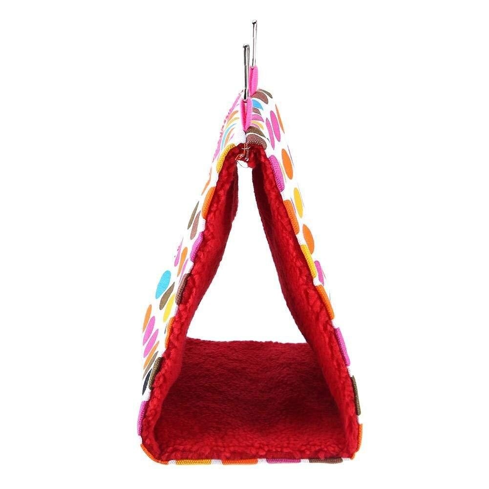 Bird cage plush warm shed cage bed bed bed parrot hole peony parrot small sun hammock bird nest warm thick triangle birdhouse#40