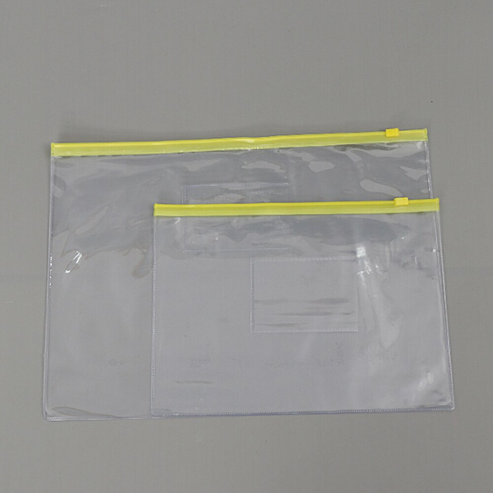 1 ud. Bolsa de PVC transparente impermeable con cremallera Documento de la carpeta de archivos bolsa de archivo papelería bolsa tienda escuela Oficina suministros