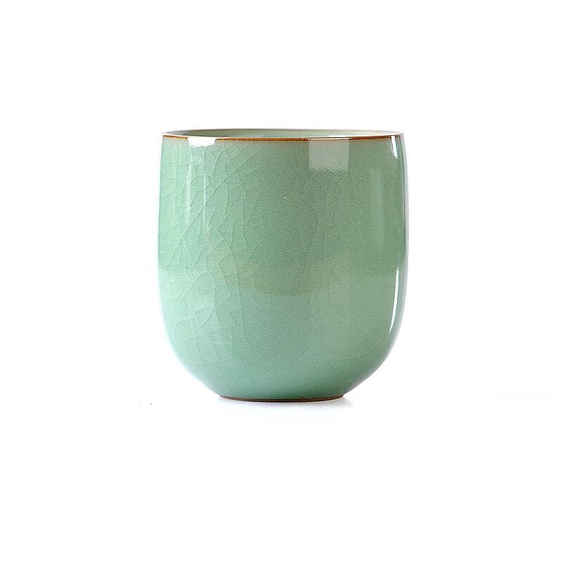 Japanese Longquan Celadon Teacup Kung Fu Tea Set Ceramic Office Water Cup Handmade Porcelain Tea Bowl Drinkware: E