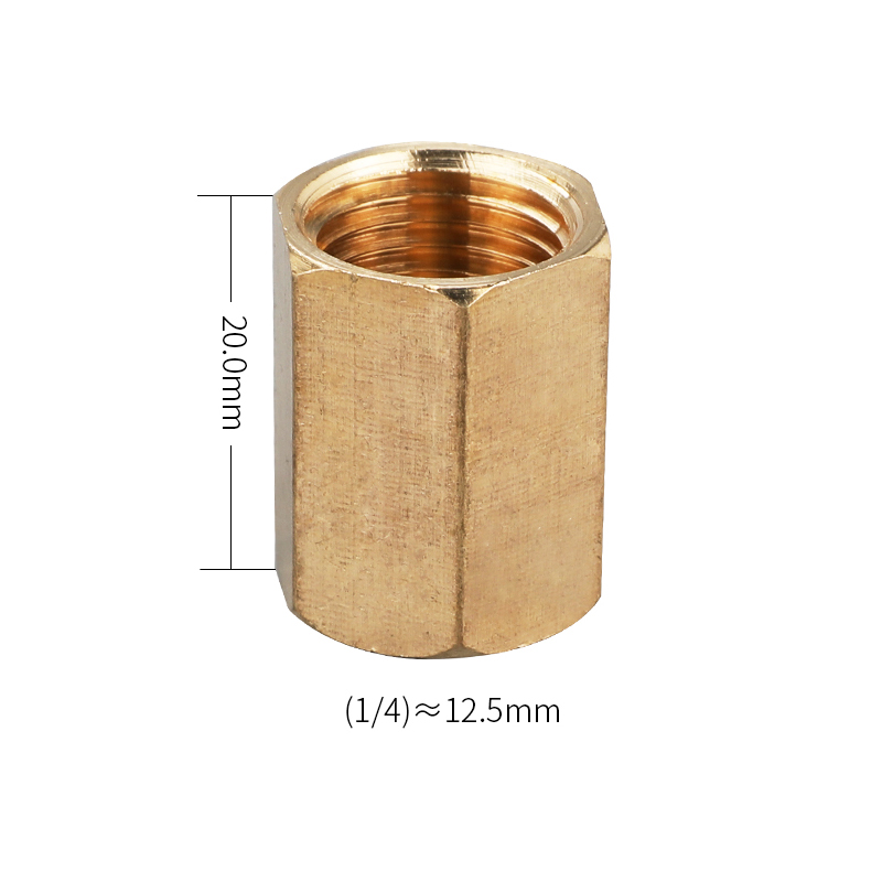 Brass Pipe Fitting Copper Hose Hex Coupling Coupler Fast Connetor Female Thread 1/8&quot; 1/4&quot; 3/8&quot; 1/2&quot; 3/4&quot; BSP For Water Fuel Gas: 02