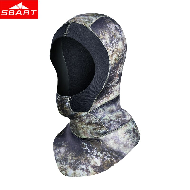 SBART-gorros de neopreno de camuflaje para hombre y mujer, 3MM, capucha de neopreno para mantener el calor, con hombro, para surf, buceo, accesorios: M0300-Camo / XL