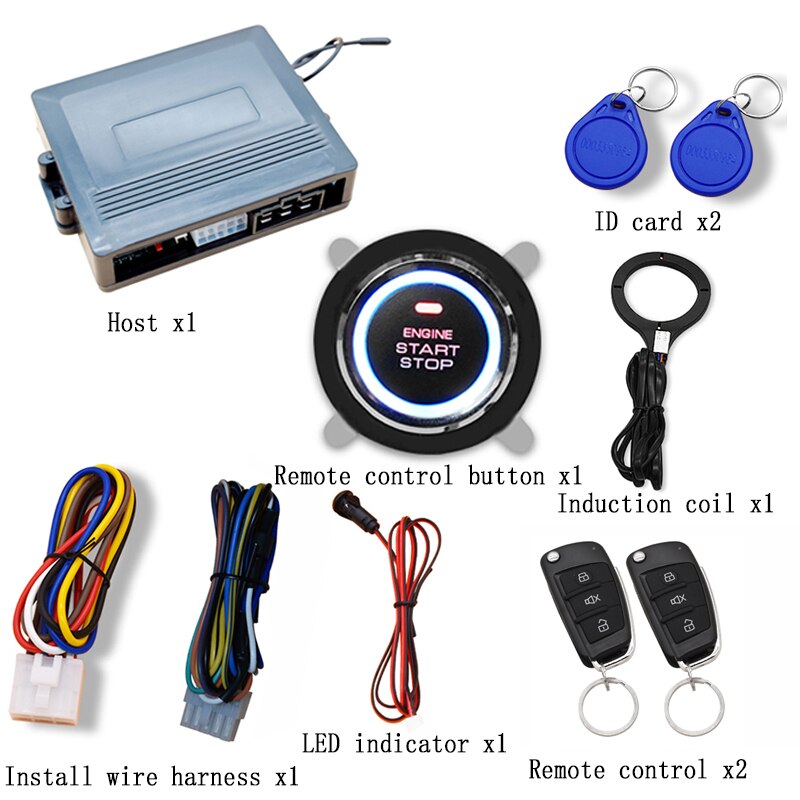 On board remote control entry system, RFID one key start, audible and visual reminder, remote control to open the trunk: Yellow