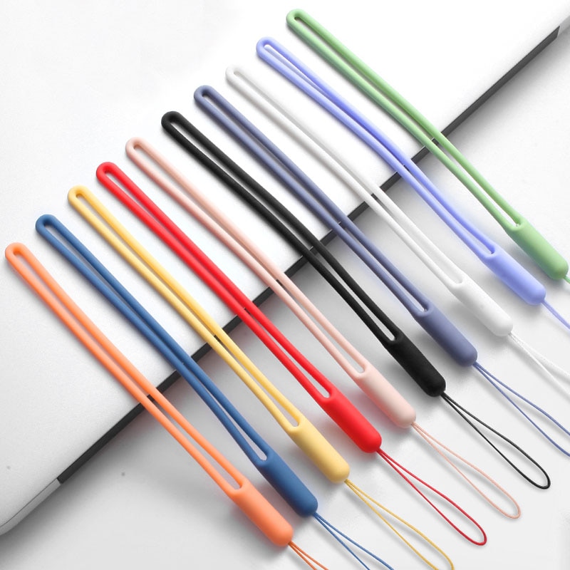 Korte Siliconen Mobiele Telefoon Lanyard Houder Telefoon Pols Bandjes Lanyards Sleutelhanger riem Id-kaart Gym USB Badge Koord Opknoping Touw