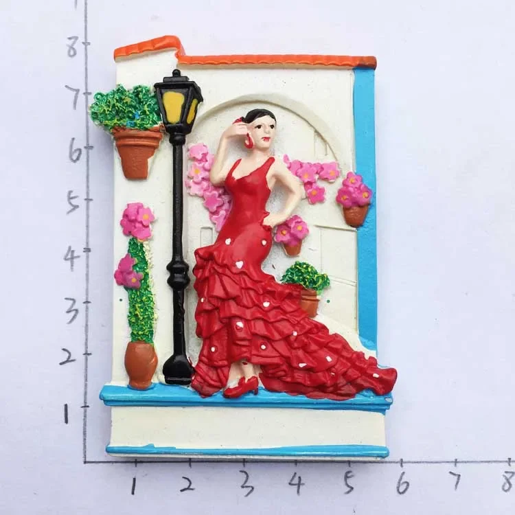 Magneet Tenerife Spanje Barcelona Toerisme Souvenirs Flamenco Danser Malaga Koelkast 3D Magnetische Stickers Ideeën