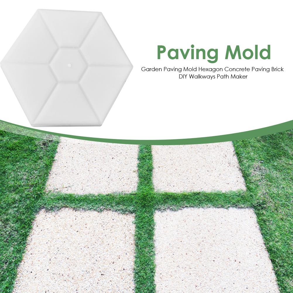 Garden Paving Mold Hexagon Concrete Paving Brick DIY Walkways Path Maker