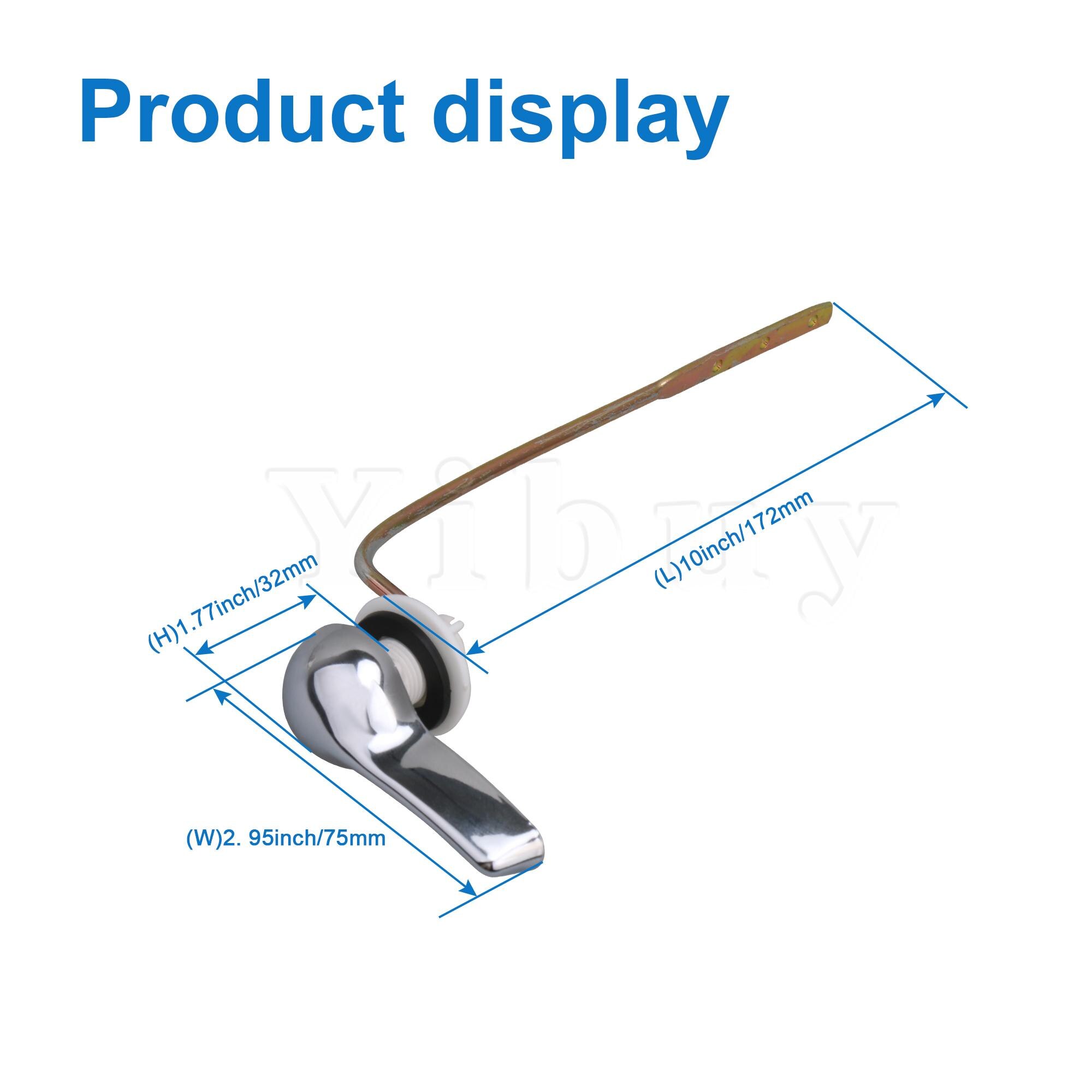 Front Mount Toilet Tank Flush Side Handle Silver Accessories Bent Rod