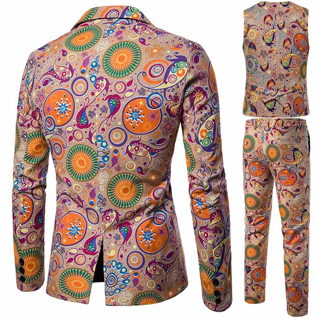 Costume 3 pièces pour homme, costume de mariage Vintage, Slim, Style ethnique, manteau, pantalon et gilet, costume de mariage