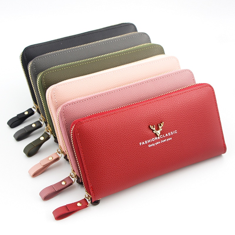 Dames clutch portemonnee grote capaciteit portemonnee lang kort muntvak pu lederen dames portemonnees