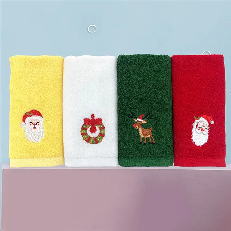 Christmas Face Washing Cloth Cute Santa Claus Elk Face Towel Cloth For Man Home Bathroom Woman Towels Xmas