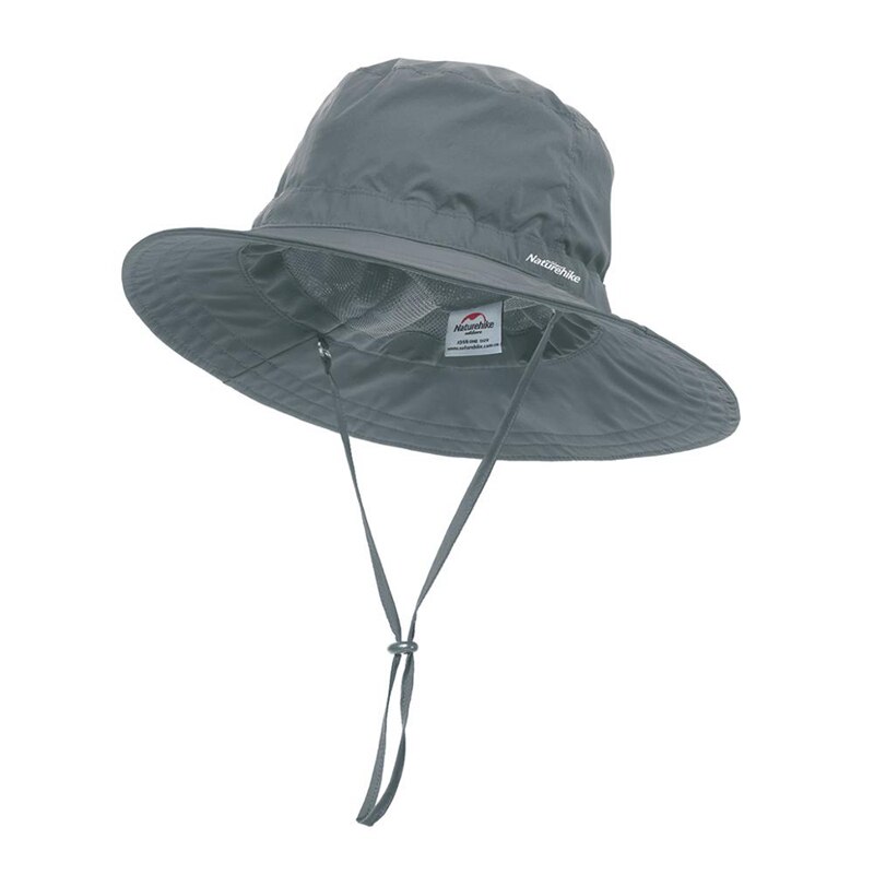 Naturehike-Sombrero protector solar para senderismo, aleros grandes para exteriores, sombreado de secado rápido, gorras para viajar, pesca: Gray