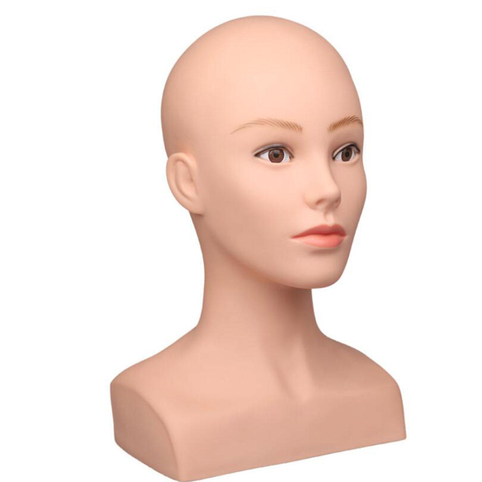 Model Head Wig Display Head Soft Touch Manikin Female Mannequin Stand and Holder Head Mold for Home Mask Hair Hats Glasses