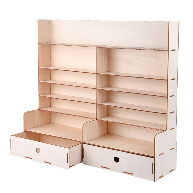 AAAJ-Wood Paint Rack Shelf Pigment Ink Bottles Organizer Storage Stand Holder with Cabinet Good Stability and Table Rack: Default Title