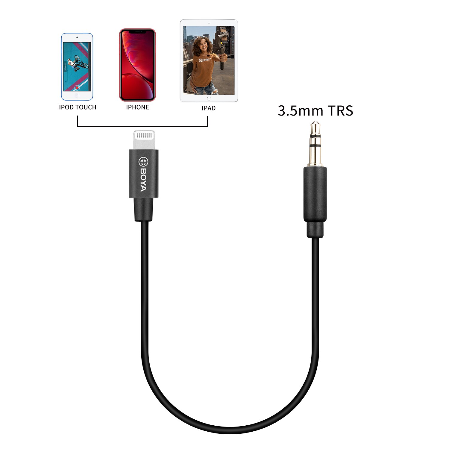 Boya BY-M2/M2D Dual Revers Lavalier Microfoon Met Schuim Voorruit Voor Apple Iphone 11 8 X Smartphones Ipad Ipod ios 8.0 Apparaten