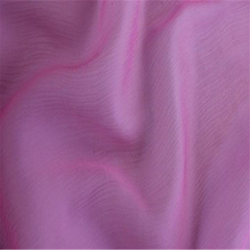 Tissu en mousseline de soie froissée , 5.5 m/m, 140cm, 54 pouces, crêpe Georgette de soie pour foulard: 2 rose red
