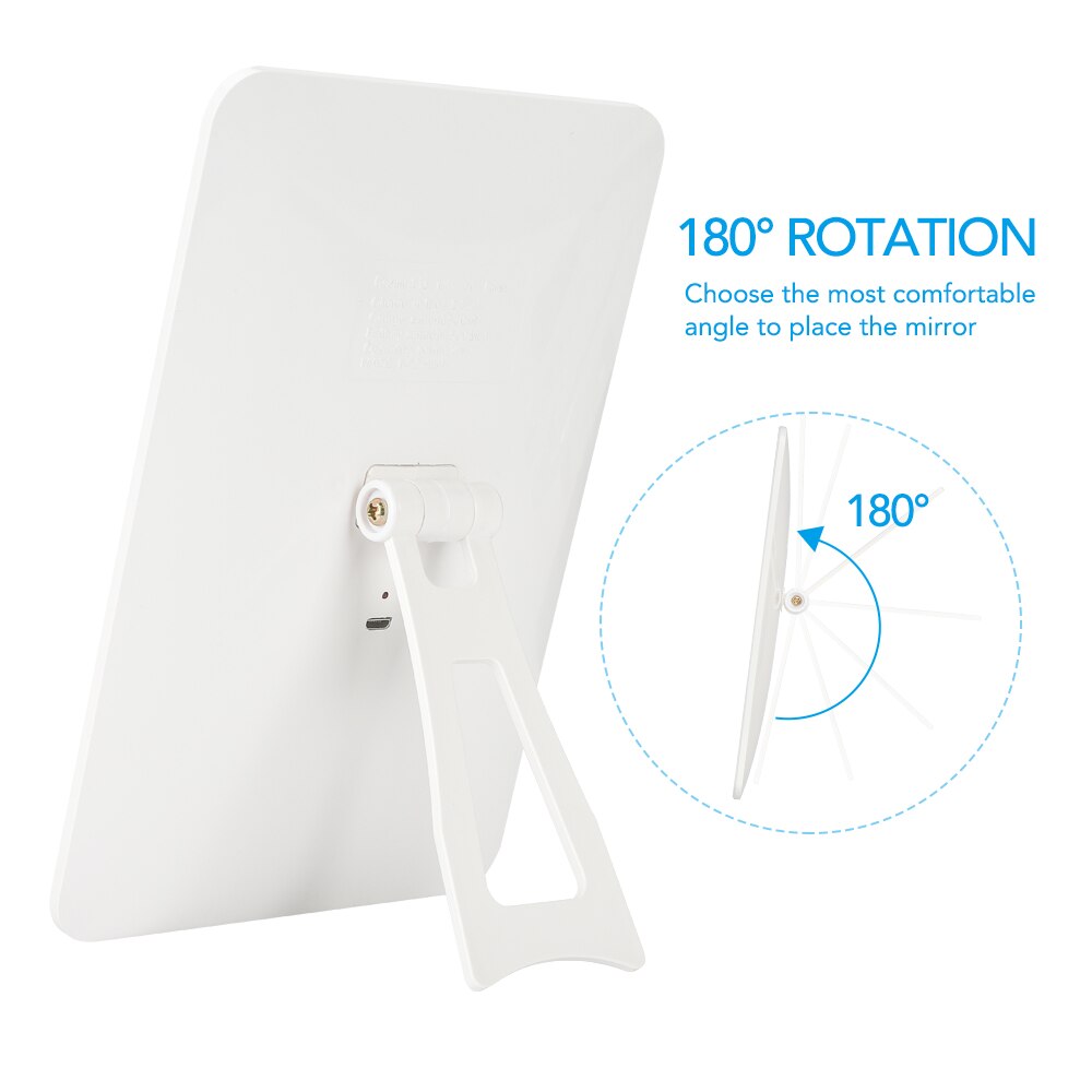 Makeup Mirror LED Cosmetic Mirror Lighted Touch Screen Mirror Operated Stand for Tabletop Bathroom Travel