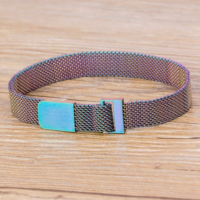Bracelet ajustable Punk classique universel pour hommes et femmes, fermoir magnétique en acier inoxydable, à la , bijoux: Colorful