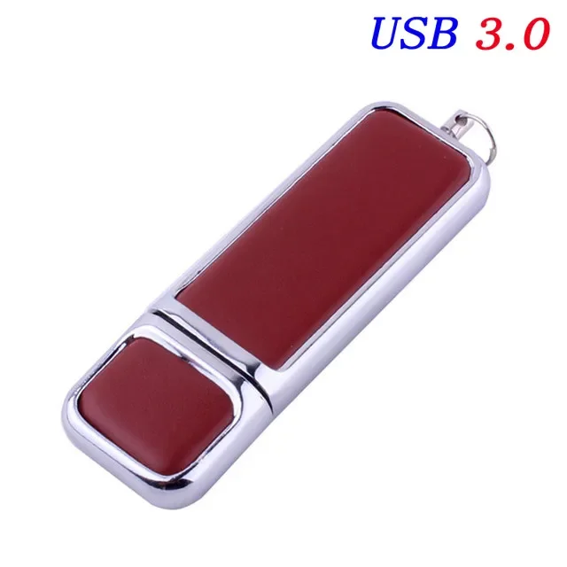 High Speed Leather USB 3.0 Flash Drive 128GB Free Custom Printed Logo Pen Drive Memory Flash Stick Birthday Box: Pink / 256M