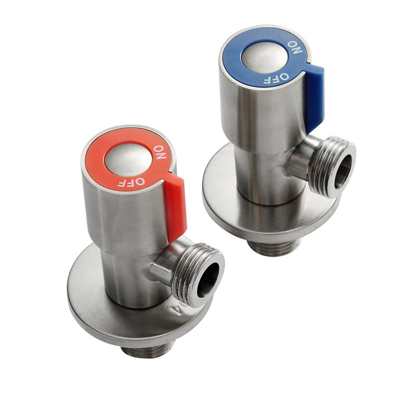Stainless Steel G1/2 Thread Angle Valve Cold or Water Triangle Valve Filling Valve Toilet Sink Water Heater Bathroom Tool