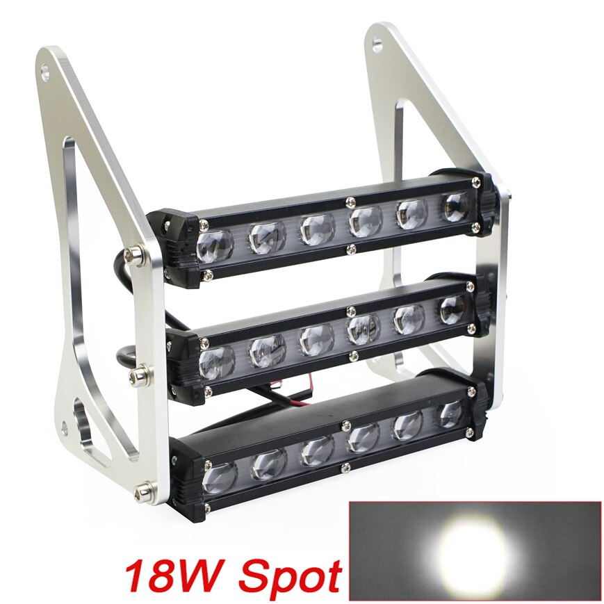 Moto Retro CG Led Motorcycle Front Fork Bracket MSX125 Headlight Universal for Honda Grom MSX125 125SF Fog Lamp Light: Spot 18w silver