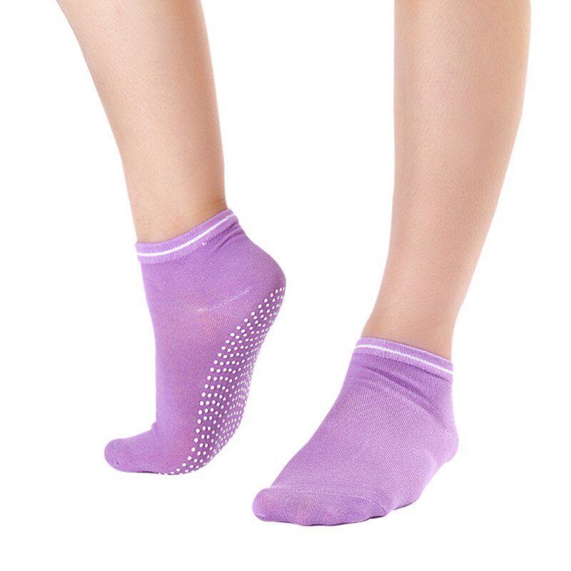 Women Fitness Cotton Socks Slipper Breath Non Slip Massage Pilates Socks Colors: QZ