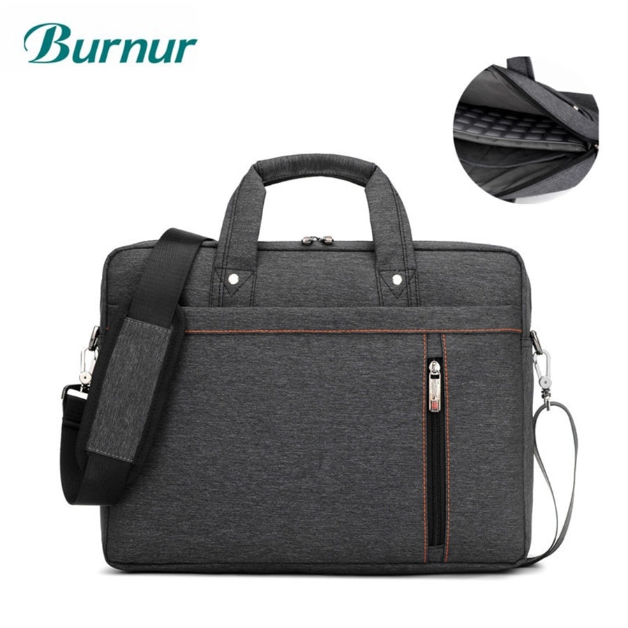 Burnur 13.3 14.1 15.6 17.3 Inch Laptop Bag Shockproof Airbag Waterproof Computer Bag Thick Notebook Sholder Bag men Women