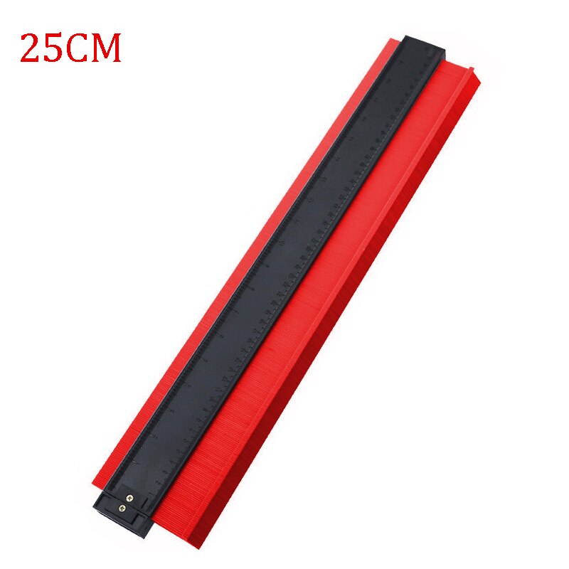 Multifunction Contour Profile Gauge Tiling Laminate Tiles Edge Shaping Wood Measure Ruler ABS Contour Gauge Duplicator: 25cm red