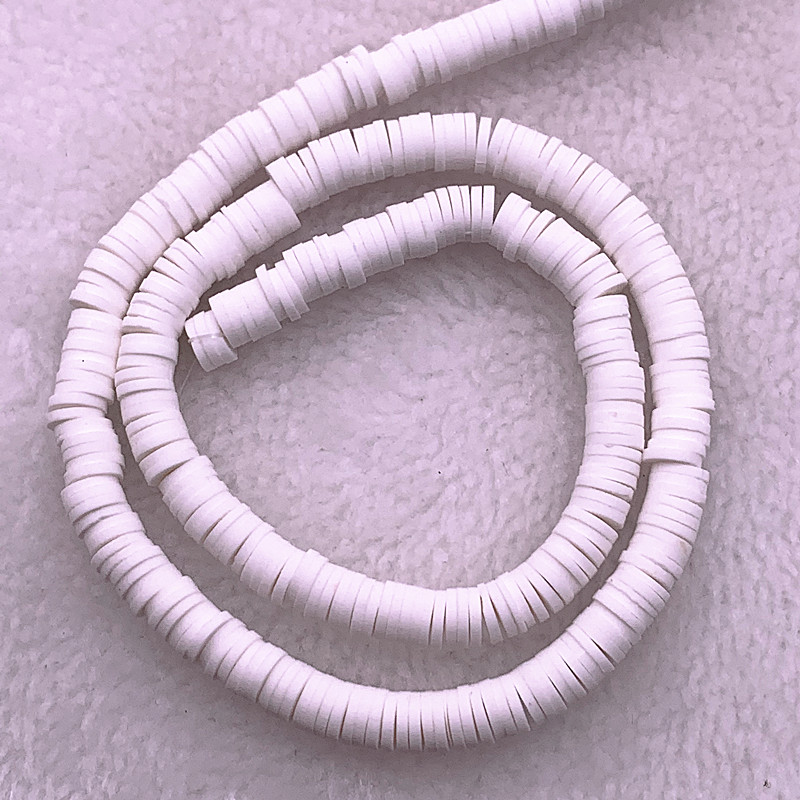 6mm Flat Round Handmade Polymer Clay Beads Spacers Loose Disc Bead for Jewelry Making Findings DIY