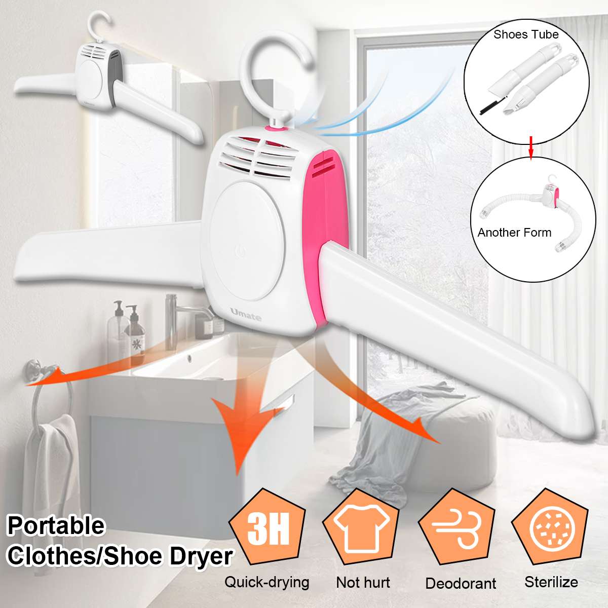 Séchoir à linge électrique intelligent, support de séchage, Portable, voyage en plein air, Mini pliable, disponible, chauffage pour vêtements et chaussures