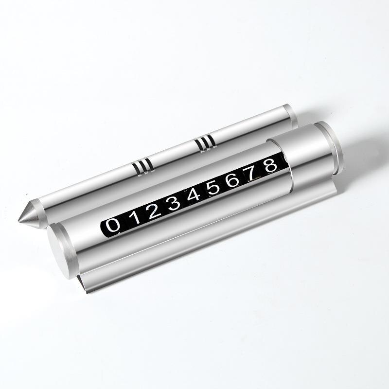 Universalbil fordon tillfällig parkeringsskylt multifunktionell aromfäste metall parkering parkeringsnummer tecken säkerhetshammare: Silver-