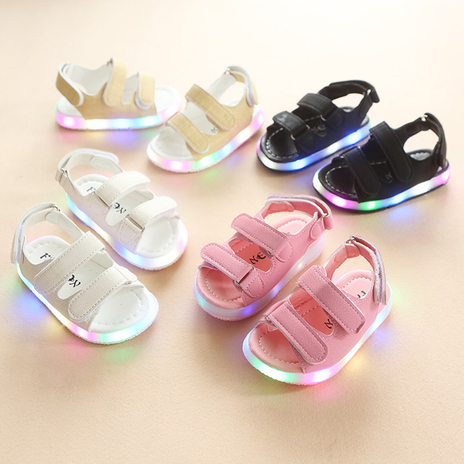 Children Led Light Luminous Sandals Casual Shoes Non-slip Soft Sole Baby Boys And Girls Beach Sneakers Sandals