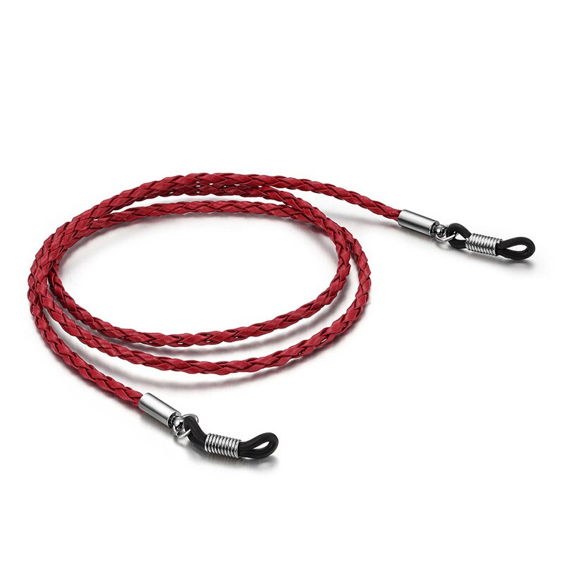 Sunglasses Leather Rope Chain Eyewear Accessories Thick Twist Braid Glasses Lanyard Strap Outdoor Sports Non-Slip Eyeglass