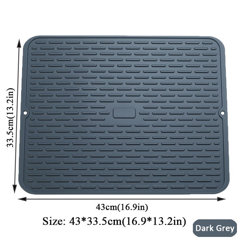 Silicone Vierkante Schotel Drogen Mat Hittebestendige Aftappen Servies Dishwaser Duurzaam Kussen Pad Servies Tafel Mat Placemat: New Mat Dark Grey