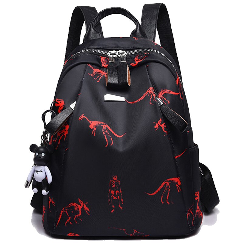 Chuwanglin impressão mochila feminina à prova dwaterproof água saco do estudante lazer mujer feminino saco de escola ao ar livre a110604: dinosaur