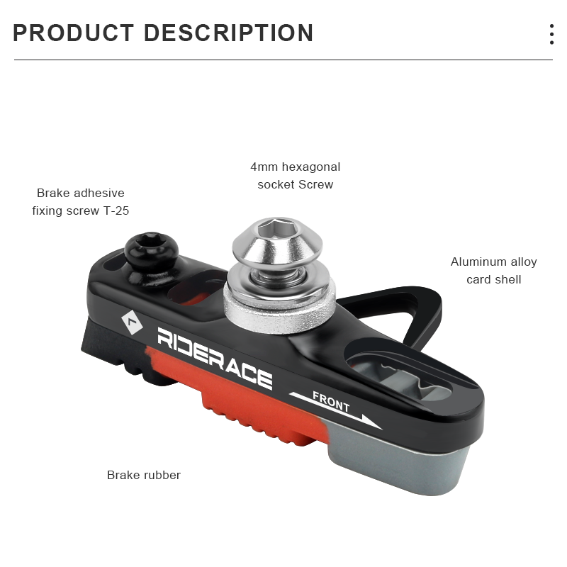 Racefiets Remblokken Voor Velg C Rem Cnc Aluminium Vervangbare Rubber Pads Stilte Fiets Remhouder Schoenen Rubber Blok
