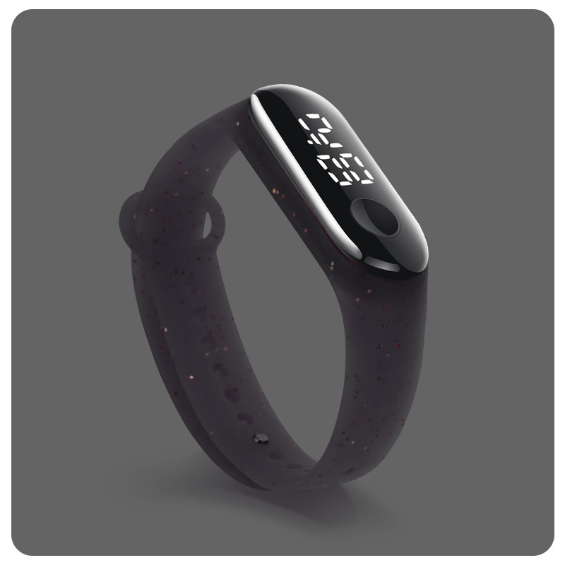 Reloj deportivo para niños y adolescentes, pulsera Digital Led ultraligera con correa de silicona, resistente al agua, Unisex: Black