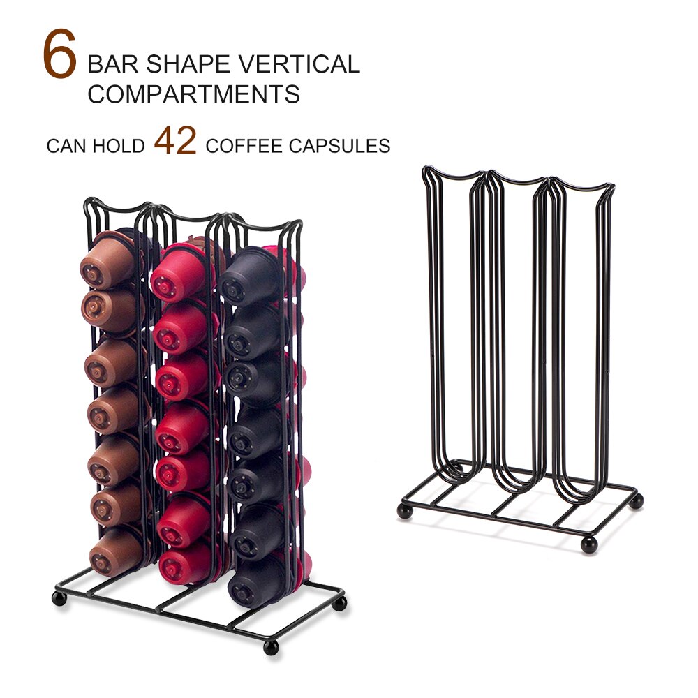 42Cups For Nespresso Coffee Pods Rotating Rack Coffee Capsule Stand Capsules Storage Shelve Organization Holder
