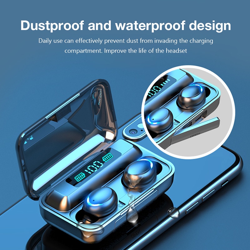 Tws Bluetooth 5.0 Koptelefoon Opladen Doos Draadloze Hoofdtelefoon 9D Stereo Sport Oordopjes Headsets Met Microfoon