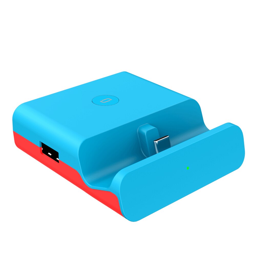 Bärbar switch dockningsstation hdmi 4k tv adapter switch laddning bas typ-c laddare för switch spelkonsol telefon: Blå