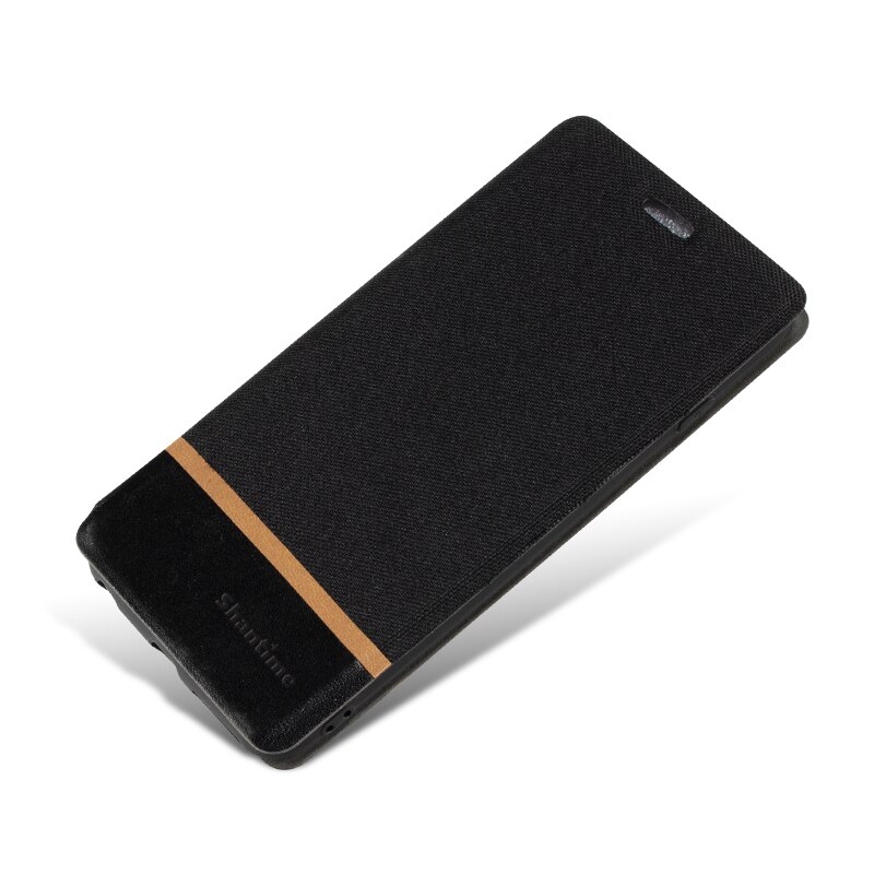 Canvas hoesje voor motorola moto  z2 play hoesje flip lederen zachte siliconen kickstand boekhoes voor moto  z2 play telefoonhoesje: Zwart
