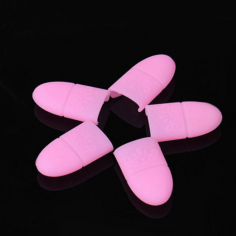 10 Stk/set Nail Art Losweken Cap Gel Polish Remover Wrap Tool Manicure Herbruikbare Wraps Rubber Remover Nail Tool: Pink