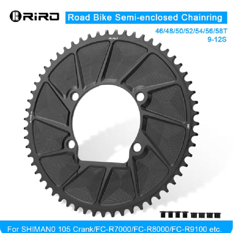 RIRO Fiets Kettingwiel 110BCD 46/48/50/52/54/56/58T Bike Crown Kettingblad Racefiets Enkel Tandwiel voor Shimano 105/FC-R7000
