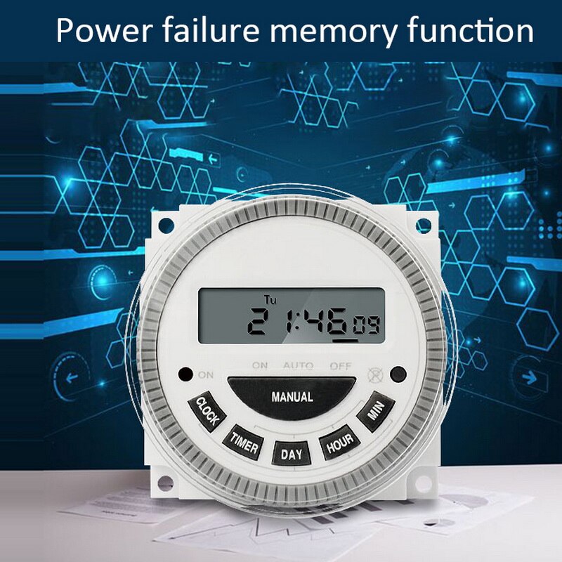 110V 220V 10A 16A 30A Programmable Timers Switch Digital LCD 16 Repeat programs 7 Days Hour minute Control Timer