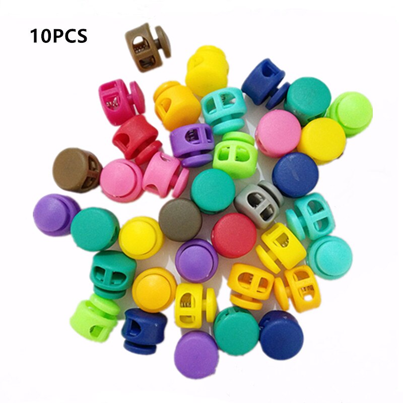 50 stücke Multi Farben Kunststoff Paracord Schnürsenkel Schnur Schloss Klemme 2 See Umschalten Clip Stopper Schnürsenkel Schnur Schnallen Teile Zubehör: 10Stck gemischt Farbe