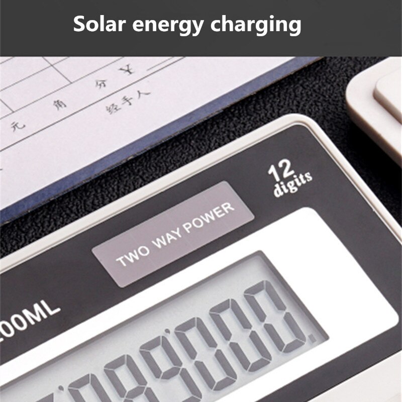 Large screen button solar cell financial accounting 12 digit multifunctional student examination office supplies calculator