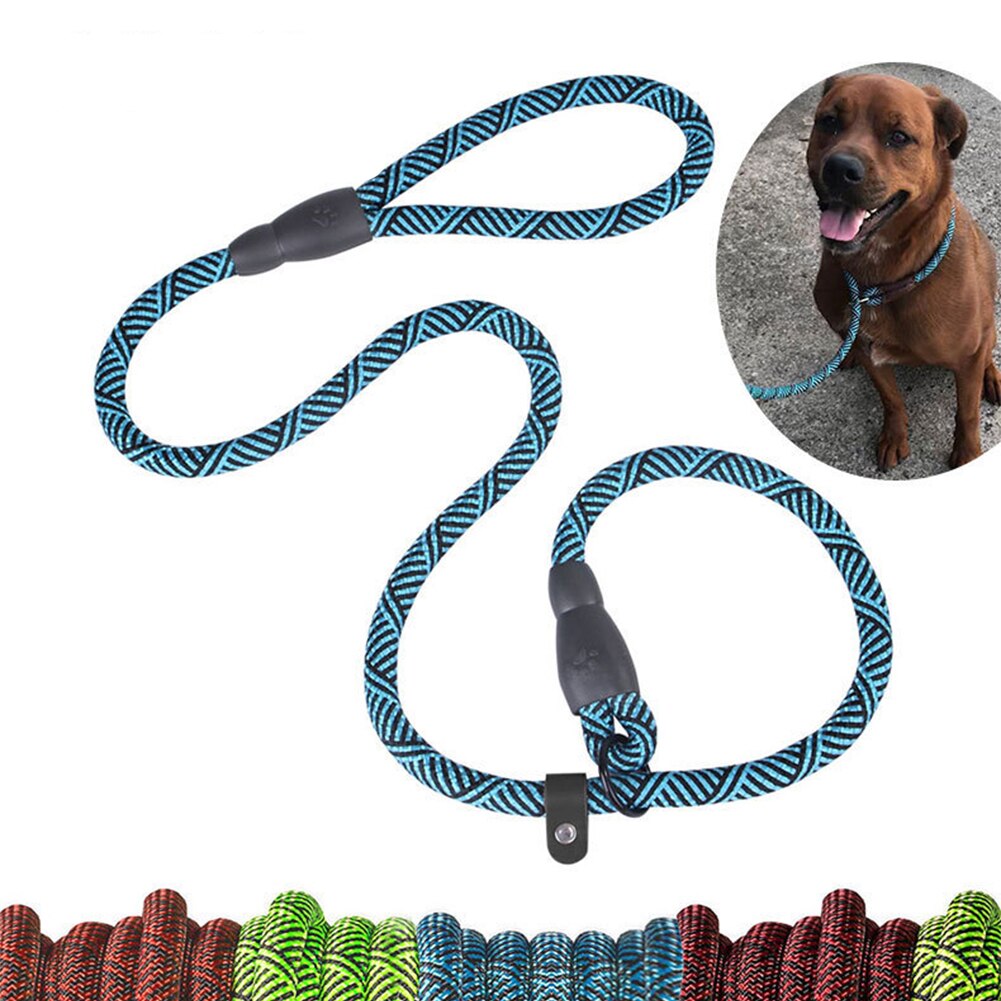 Durable Dog Slip Rope Nylon Leash Adjustable Loop Collar Comfortable Leash Supports The Strongest Pulling Large Medium Dogs