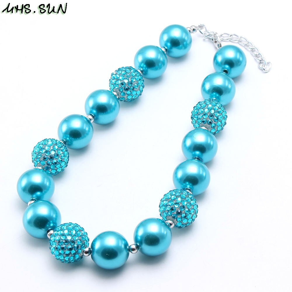 MHS.SUN 1PC baby chunky beaded necklace girls pearl jewelry charm colors bubblegum beads necklace choker for kids: 6