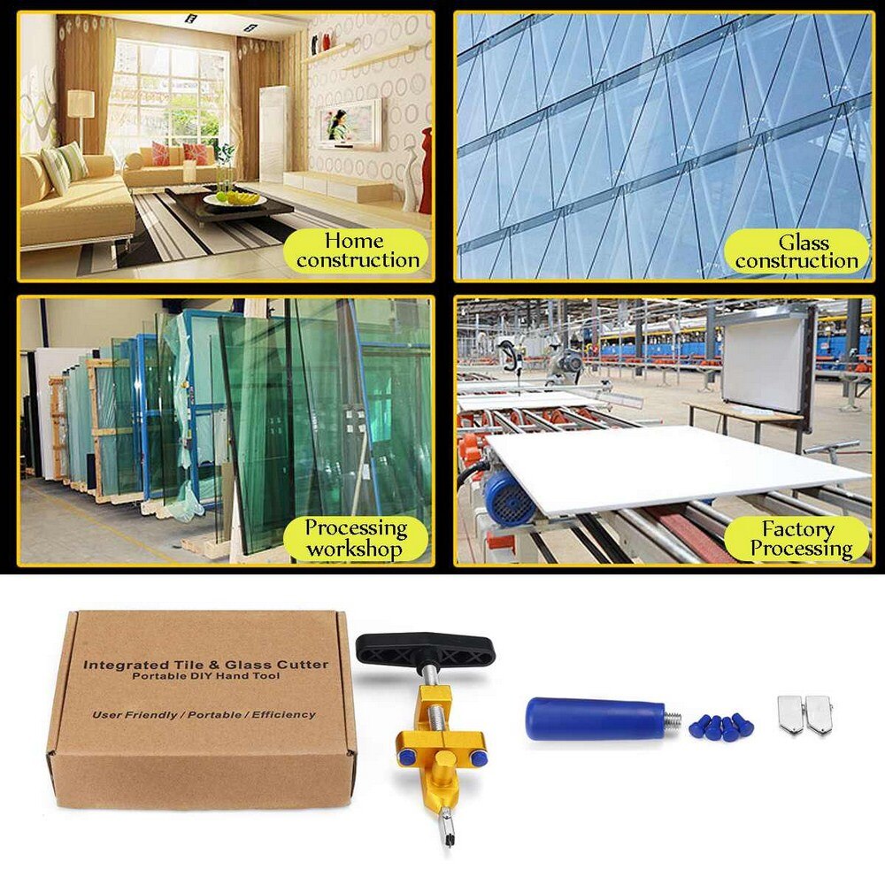 1Pc Draagbare Handleiding Keramische Tegels Snijder Multifunctionele Aluminium Twee In Een Glassnijder Keramische Tegel Cutter Glassnijder