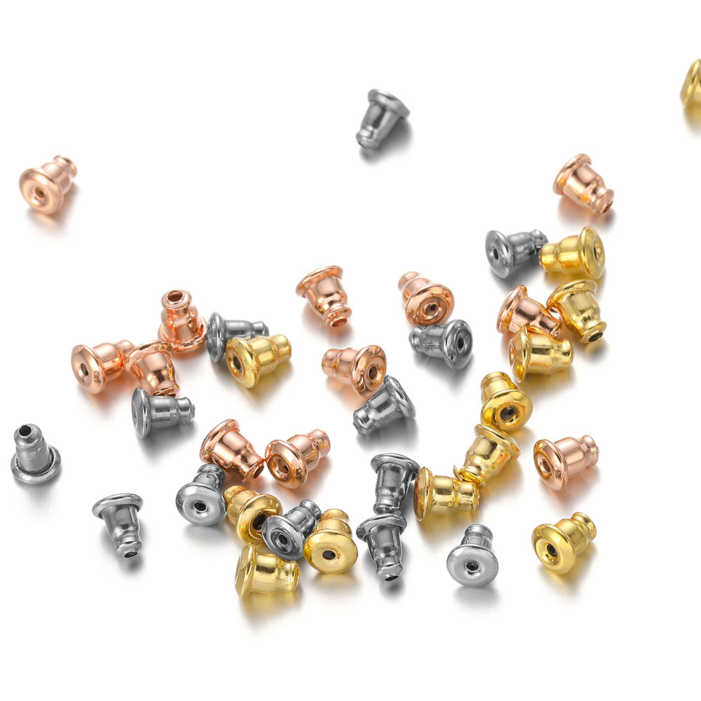 50 pièces en acier inoxydable classique balle boucle d'oreille dos bouchon clous d'oreille bouchon arrière bricolage boucle d'oreille dos bouchons accessoires fournitures