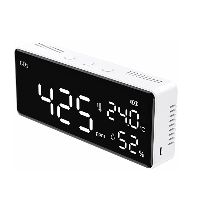 Intelligent Air Detector Carbon Dioxide Temperature Humidity Monitor Multifunction Accurate Detection For Home: Default Title