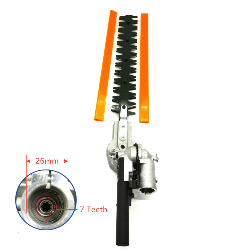 Tête de Coupe-haie à Cannelures de Jardin, Carrée, Perche Haute, Buisson, Coupe-herbe, Moissonneuse, Tondeuse, Outils de Rechange, Éléments, 26 mm/ 28 mm, 7/ 9, 5,3mm: 26mm 7 Teeth